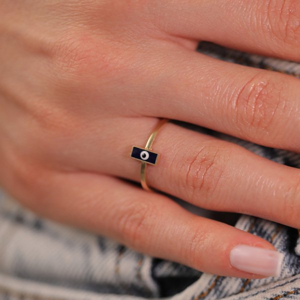 14 Ayar Altın Renkli Göz Yüzük