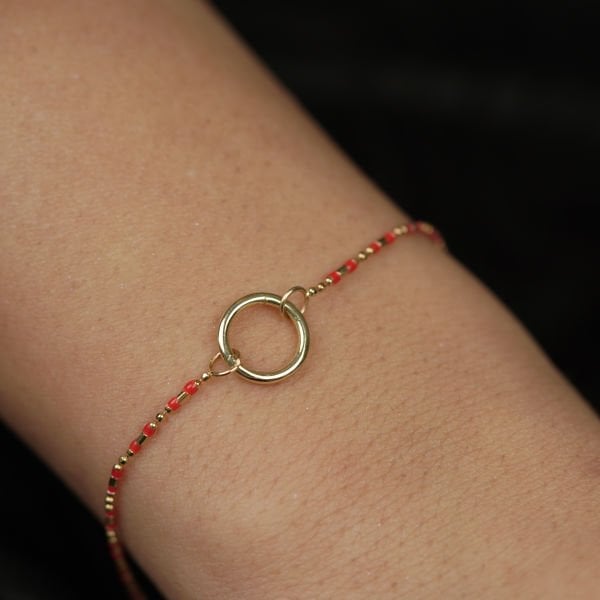 Kırmızı Mineli Charm Bileklik