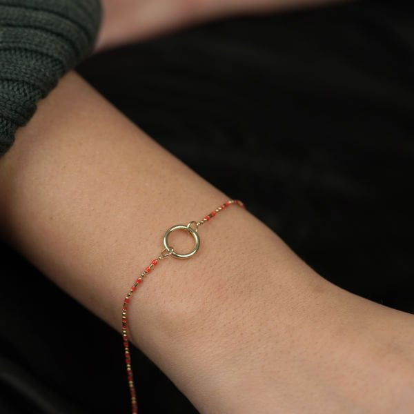 Kırmızı Mineli Charm Bileklik