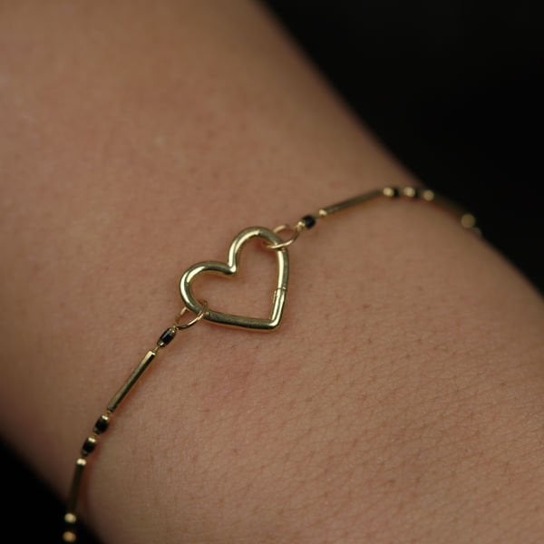 Siyah Mineli Charm Bileklik