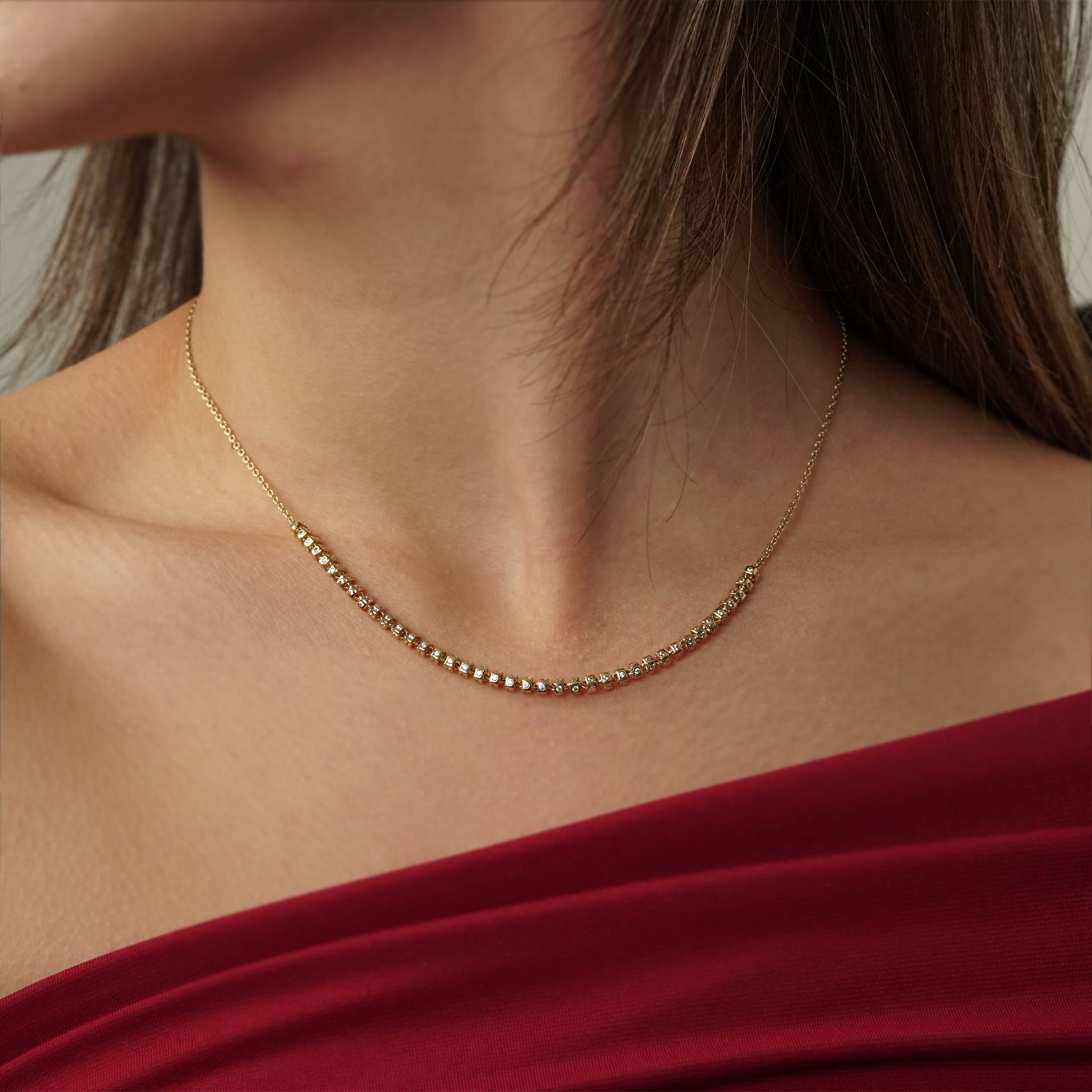 Taşlı Mini Top Kolye