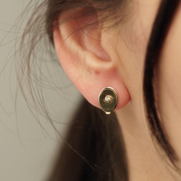 Oval Klipsli Küpe