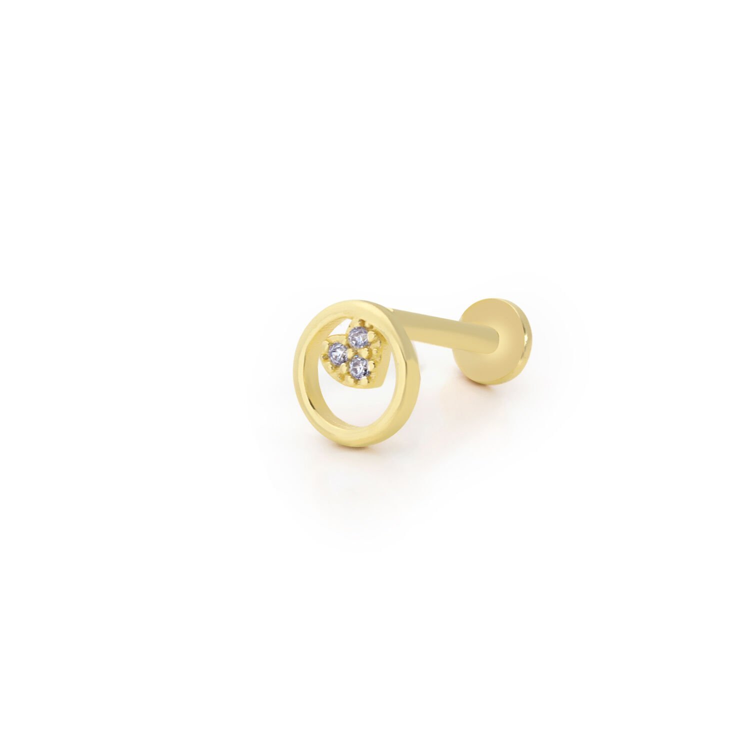 Kalp Detaylı Yuvarlak Piercing