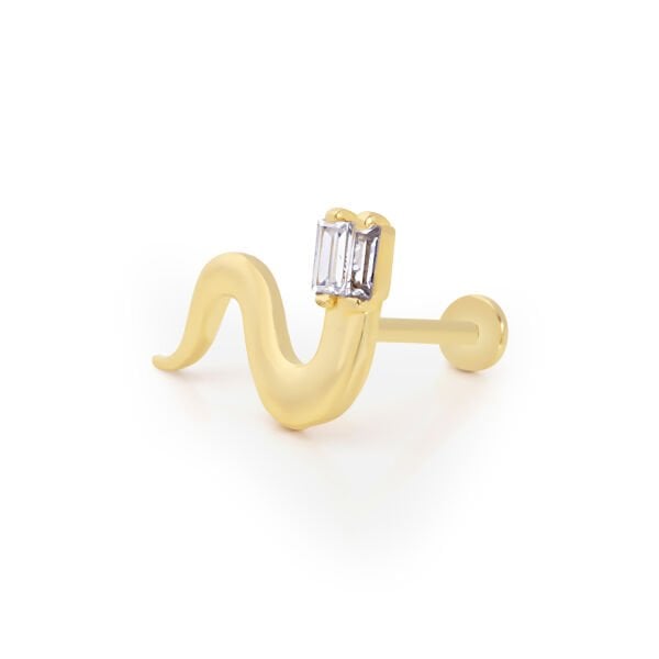 Baget Taşlı Yılan Piercing
