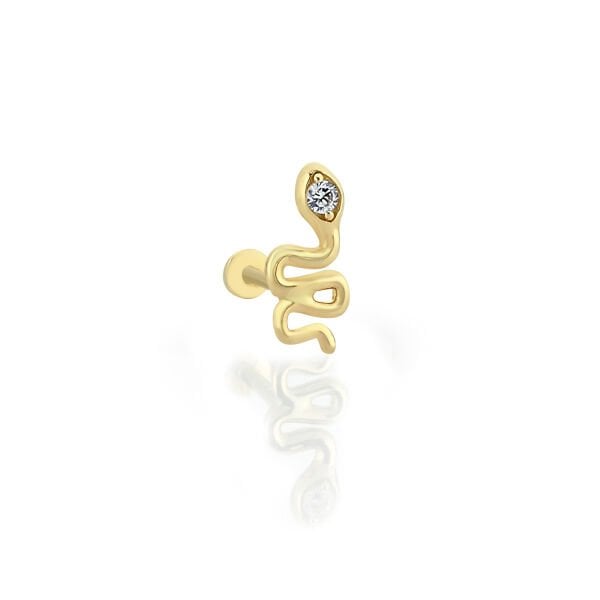 Tek Taşlı Yılan Piercing