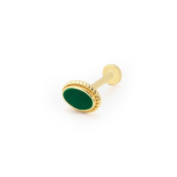 Oval Yeşil Piercing